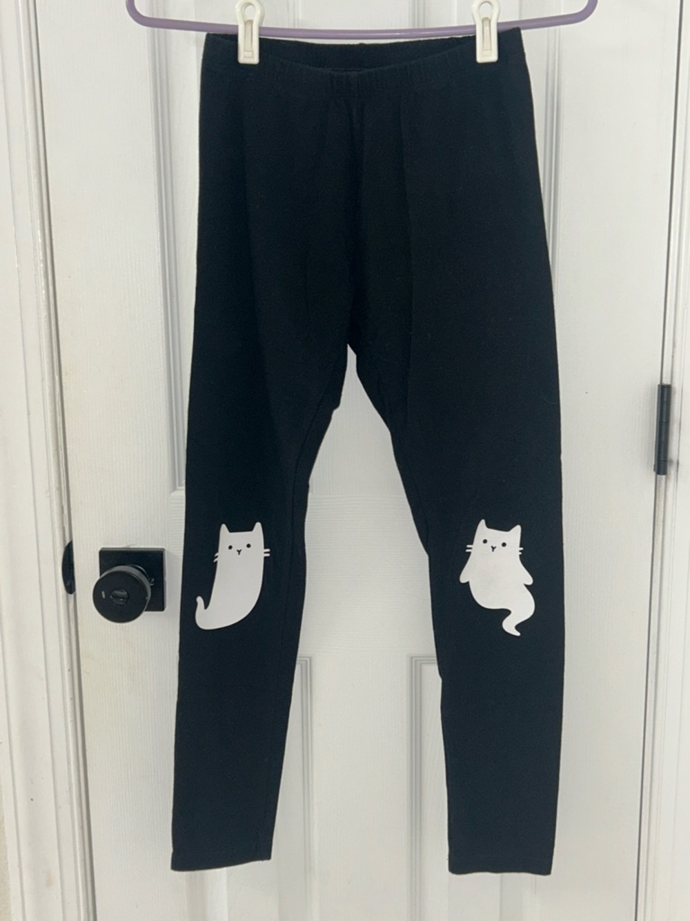 Cat & Jack Kids Ghost Cat Graphic Black Leggings